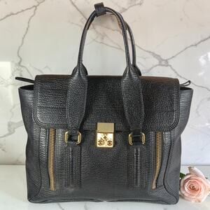 3.1 Phillip Lim Pashli Medium Black Leather Satchel Bag